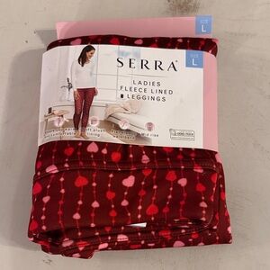 Serra Ladies Red Fleece Lined Leggings Large - 2 pairs